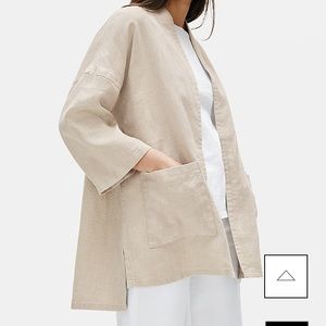 NWT Eileen Fisher Tan Heavy Organic Linen Jacket